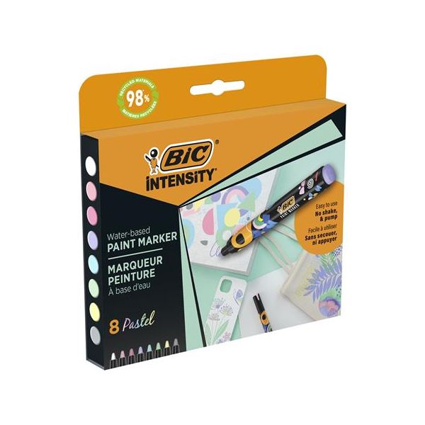 Dekoračný popisovač, sada, 1,5 - 2,3 mm, BIC, 8 rôznych pastelových farieb