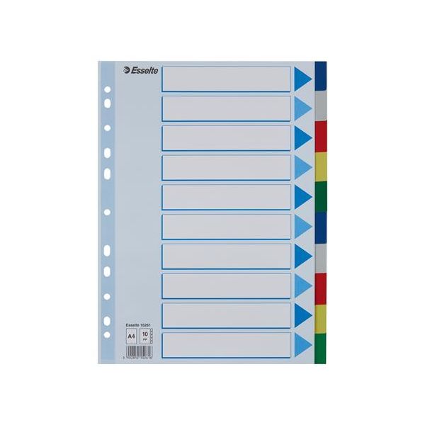 Register, plastový, A4, 10 dielny, ESSELTE