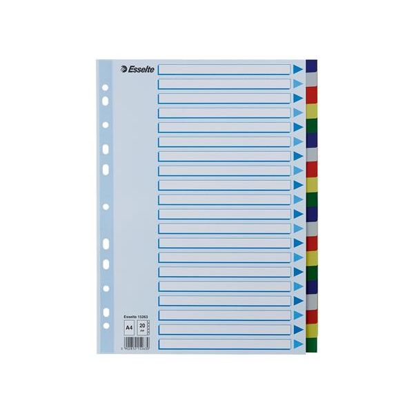 Register, plastový, A4, 20 dielny, ESSELTE