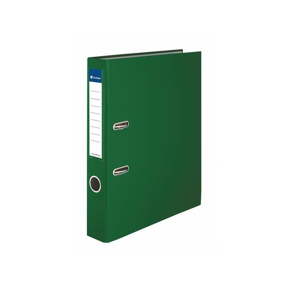 Pákový šanón, 50 mm, A4, PP/kartón, s ochranným spodným kovaním, VICTORIA OFFICE "Basic", zelený