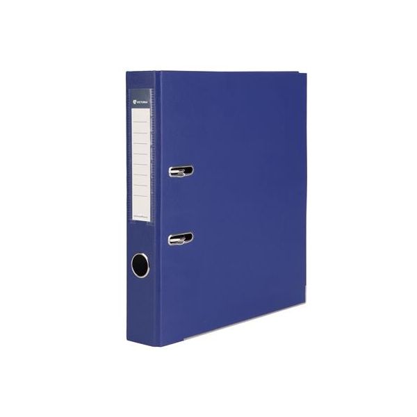 Pákový šanón, 50 mm, A4, PP/kartón, s ochranným spodným kovaním, VICTORIA OFFICE, "Basic", námornícky modrý