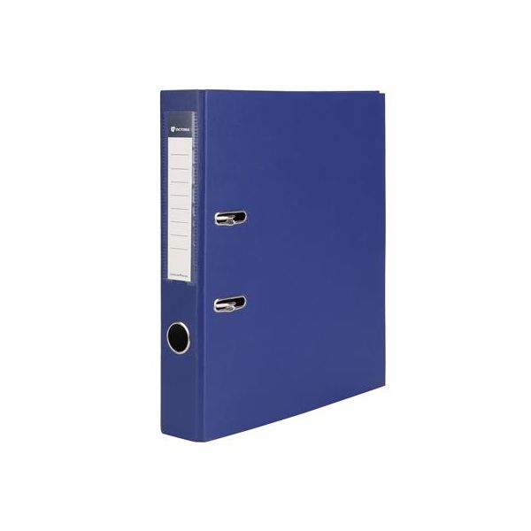 Pákový šanón, 50 mm, A4, PP/kartón, VICTORIA OFFICE, "Basic", námornícky modrý