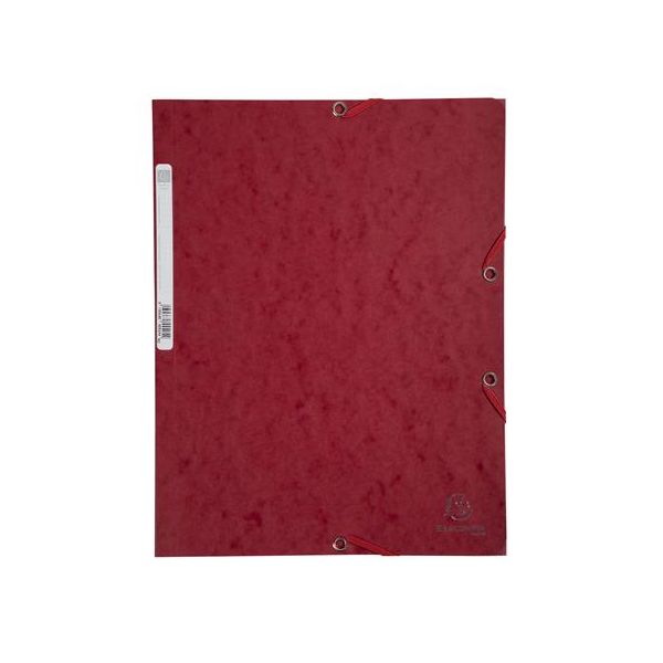 Doska s gumičkou, prešpánová, A4, EXACOMPTA, čerešňovo červená