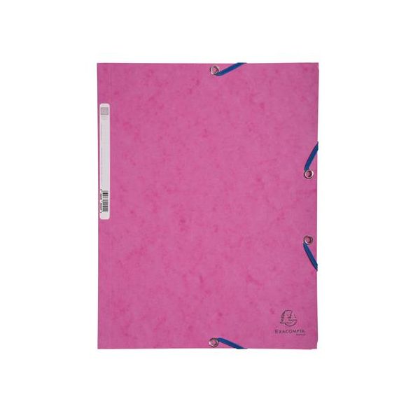 Doska s gumičkou, prešpánová, A4, EXACOMPTA, ružová