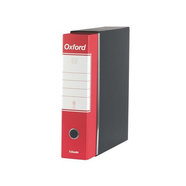 Pákový šanón s obalom, 80 mm, A4, karton, ESSELTE "Oxford", červená