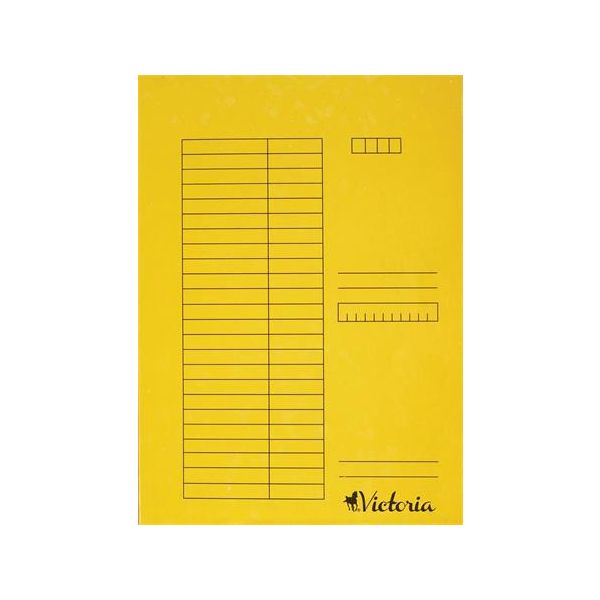 Rýchloviazač, kartón, A4, VICTORIA OFFICE, žltý
