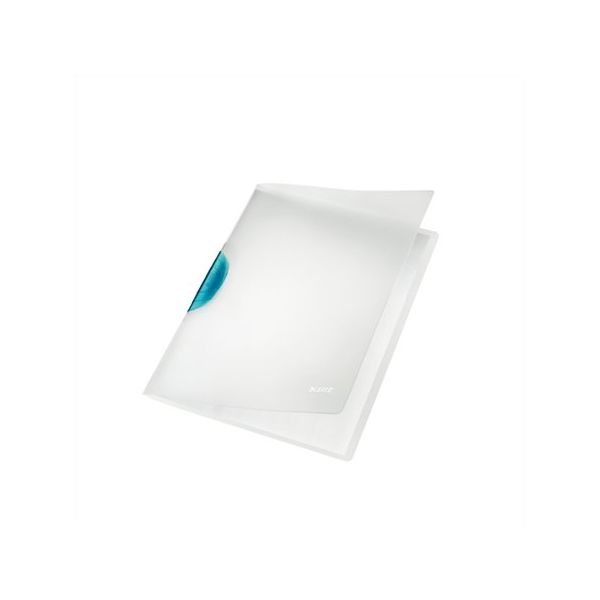 Rýchloviazač, s klipom, PP, A4, LEITZ "ColorClip Magic", svetlomodrý