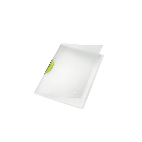 Rýchloviazač, s klipom, PP, A4, LEITZ "ColorClip Magic", zelený