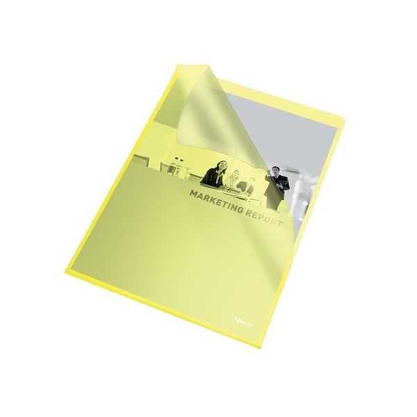 Obal "L", A4, 105 mikr., drsný povrch, ESSELTE "Standard", žltý