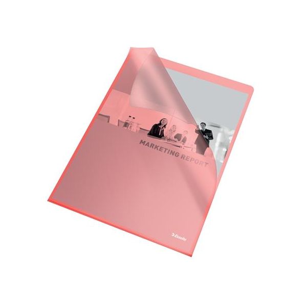 Obal "L", A4, 105 mikr., drsný povrch, ESSELTE "Standard", červený