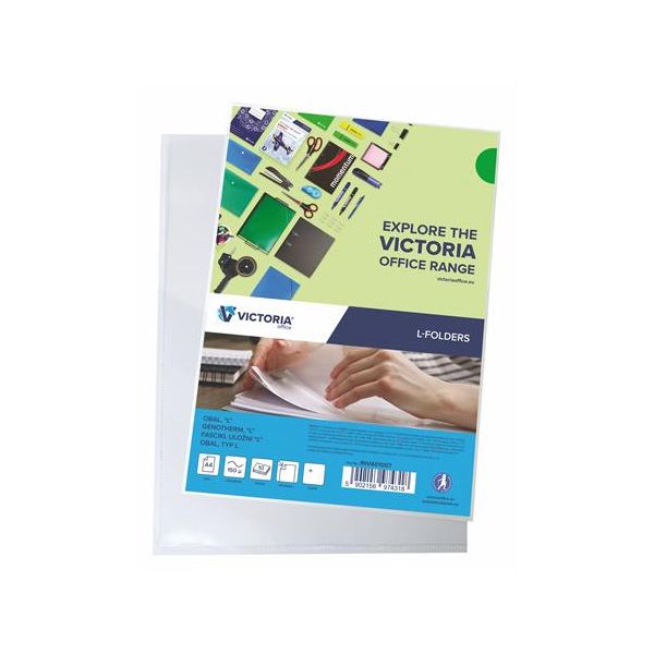 Obal, "L", A4, 150 mikr., číry, VICTORIA OFFICE