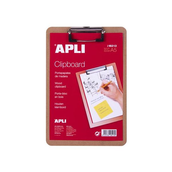 Písacia podložka, drevená, A5, APLI