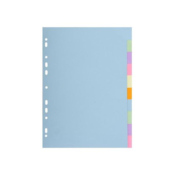 Register, kartónový, A4, 10 dielny, EXACOMPTA, pastelové farby