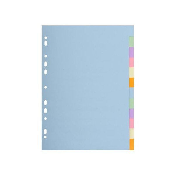 Register, kartónový, A4, 12 dielny, EXACOMPTA, pastelové farby