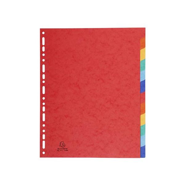 Register, kartónový, A4+, 12 dielny, EXACOMPTA, farebný