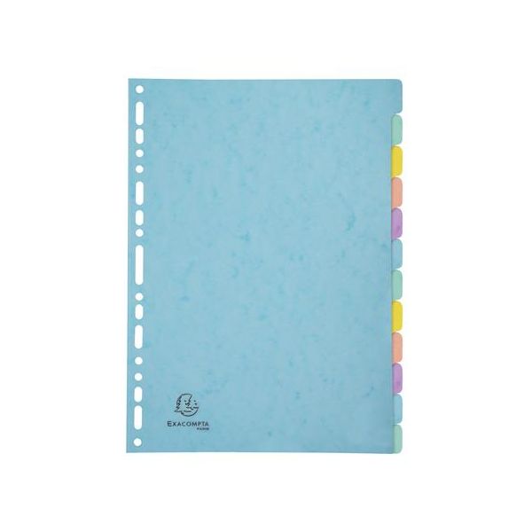 Register, kartónový, A4, 12-dielny, EXACOMPTA "Aquarel"