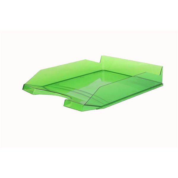 Odkladač, plastový, VICTORIA OFFICE, priehľadný zelený