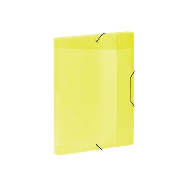 Doska s gumičkou, 30 mm, PP, A4, VIQUEL "Coolbox", priehľadná žltá