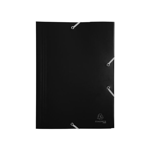 Doska s gumičkou, PP, A4, EXACOMPTA "Opaque", čierna