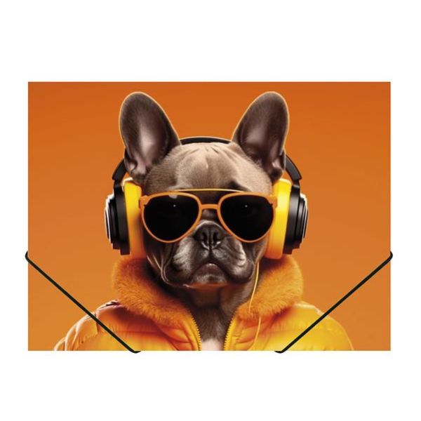 Doska s gumičkou, 15 mm, PP, A4, PANTA PLAST, "Cool dog"