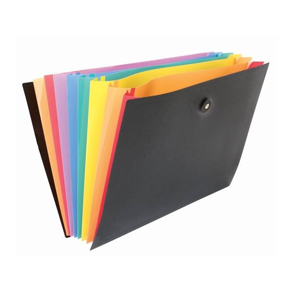 Harmoniková taška, PP, 8 záložiek, VIQUEL "RainbowClass", čierna