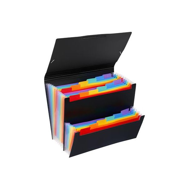 Harmoniková taška, PP, 12+6 záložiek, VIQUEL "RainbowClass", čierna