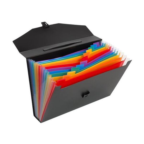 Harmoniková taška, PP, 12 priehradiek, VIQUEL "RainbowClass", čierna