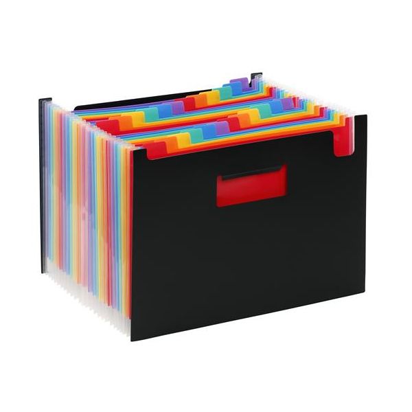 Harmonikový zakladač, PP, 24 priehradiek, VIQUEL "Rainbow Class", čierny