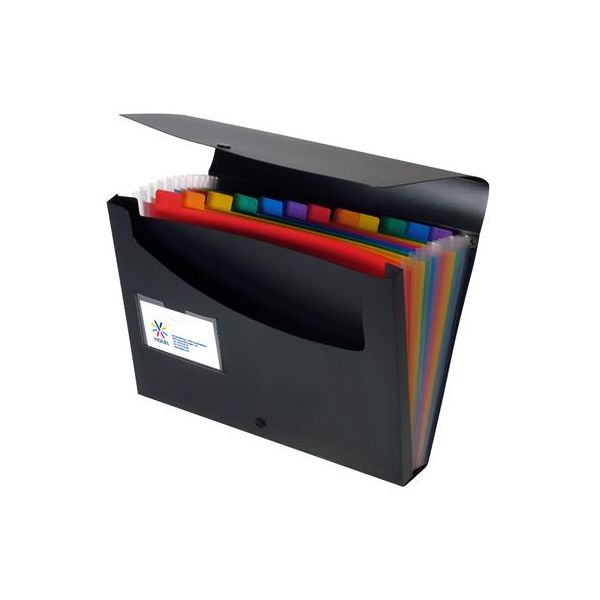 Harmoniková doska, PP, 12 priehradiek, VIQUEL "Rainbow Class", čierna