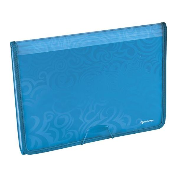 Harmoniková doska, A4, 6 častí, PP, s gumičkou, PANTA PLAST "Tai Chi", modrá