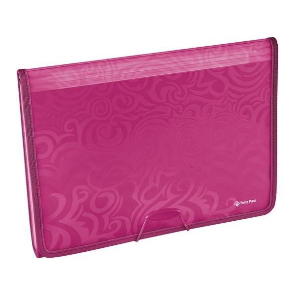 Harmoniková doska, A4, 6 častí, PP, s gumičkou, PANTA PLAST "Tai Chi", malinová