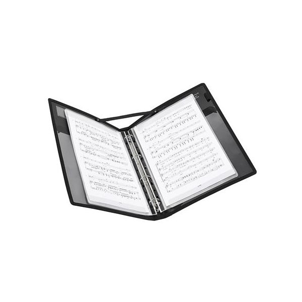 Doska na noty, 4-krúžková, 25 mm, A4, PP, VIQUEL "Vocalyz Adagio", čierna