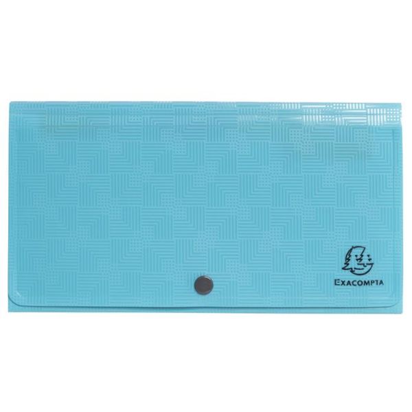 Harmoniková doska, 260x140 mm, PP, 7 priehradiek, EXACOMPTA "Pop`NCo", cyánovo modrá