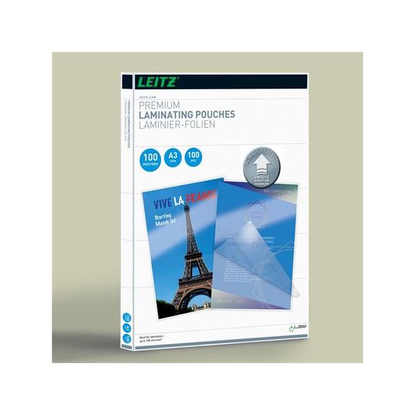 Laminovacia fólia, 100 mikr., A3, lesklá, UDT technológia, LEITZ "iLam"