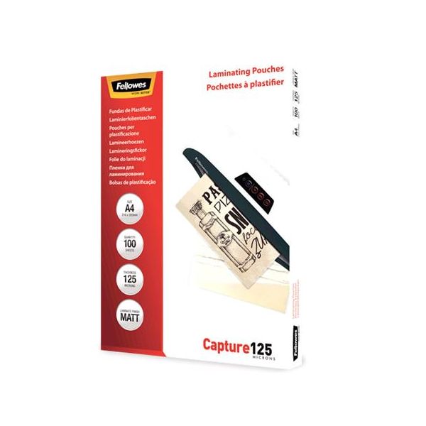 Laminovacia fólia za tepla, 125 mikrón, A4, matná, FELLOWES