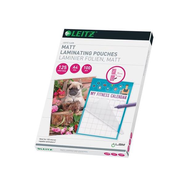 Laminovacia fólia, 125 mikron, A4, matná, LEITZ "iLam"
