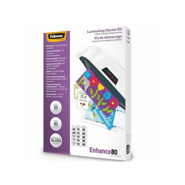 Laminovacia fólia za tepla, 80 mikr., lesklá, 50 ks, FELLOWES