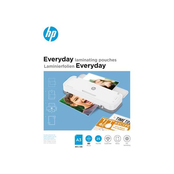 Laminovacia fólia, 80 mikrónov, A3, lesklá, 25 ks, HP "Everyday"