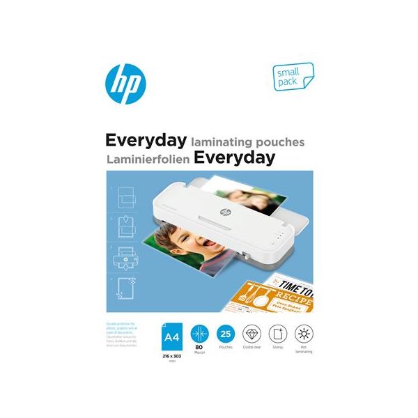 Laminovacia fólia, 80 mikrónov, A4, lesklá, 25 ks, HP "Everyday"