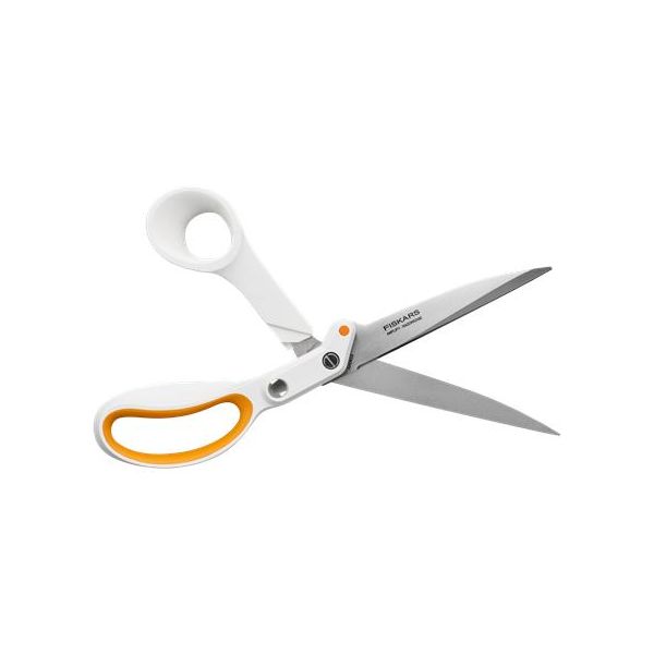 Nožnice na látky, 25 cm, FISKARS "Amplify", biela