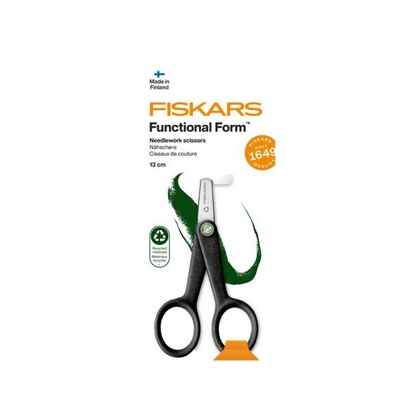 Vyšívacie nožnice, 13 cm, FISKARS "Functional Form Renew", čierna