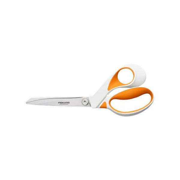 Nožnice, klasické, 23 cm, FISKARS "RazorEdge Softgrip", oranžová-biela