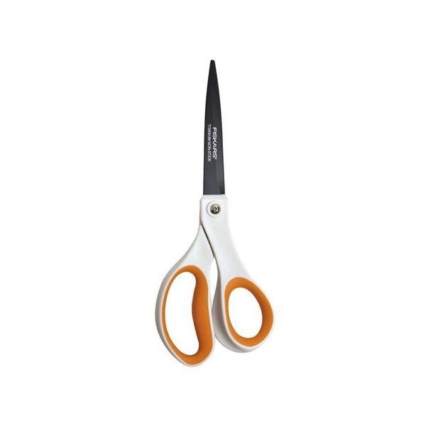 Nožnice, univerzálne, 20 cm, FISKARS "Non-Stick", biele