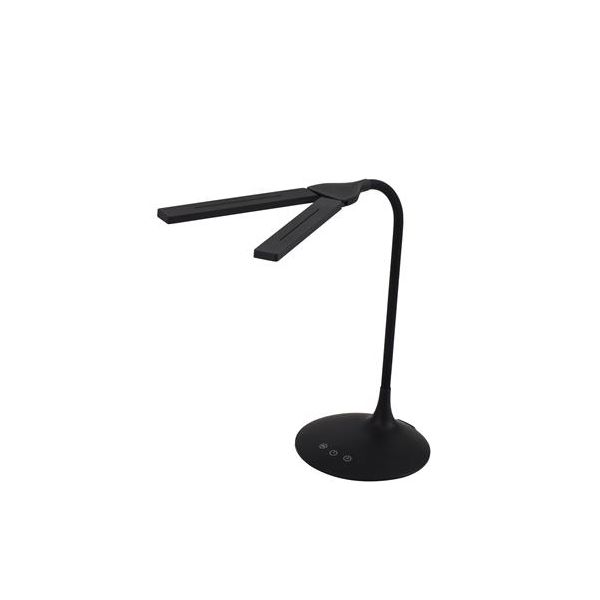 Stolová lampa, LED, 6 W, ALBA "Ledtwin", čierna