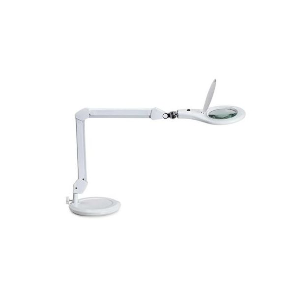 Stolová lampa, LED, s lupou, MAUL "Makro", biela