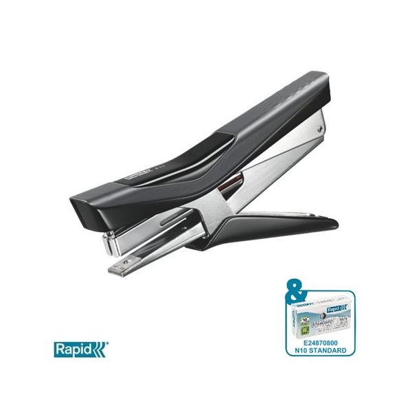 Zošívačka, ručná, 10/4, 15 listov, RAPID "Fixativ F11", čierna