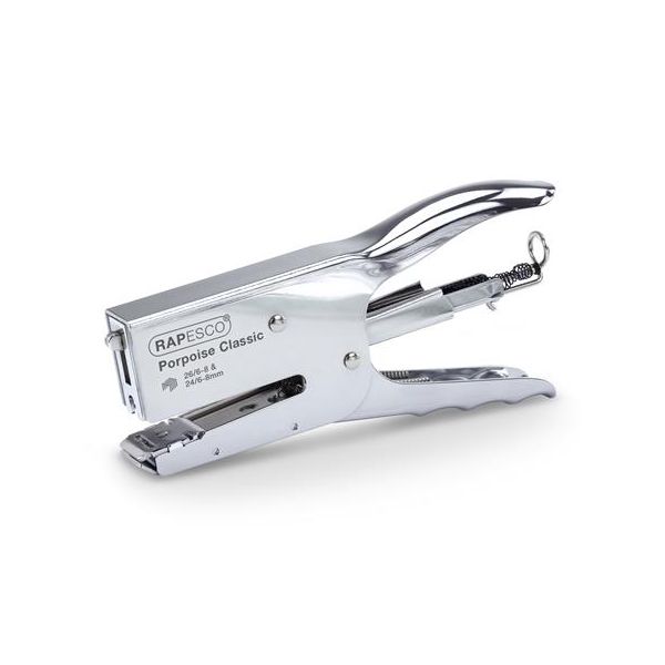 Zošívačka, 24/6-8, 26/6-8, 45 listov, kovová, RAPESCO "Porpoise", strieborná