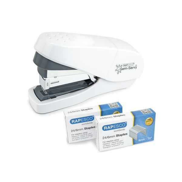 Zošívačka, 24/6, 35 listov, uľahčené zošívanie, antibakteriálne, RAPESCO "ECO Less Effort", biela