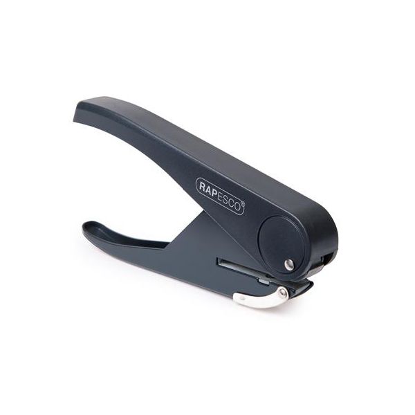 Dierovačka, 1-dierová, 23 listov, kovová, RAPESCO "Sole", čierna