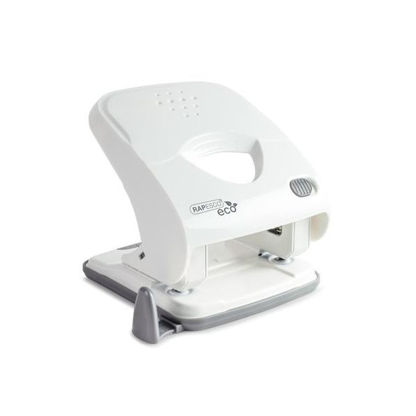 Dierovačka, 2-dierová, 40 listov, uľahčené dierovanie, antibakteriálna, RAPESCO "ECO-X5", biela